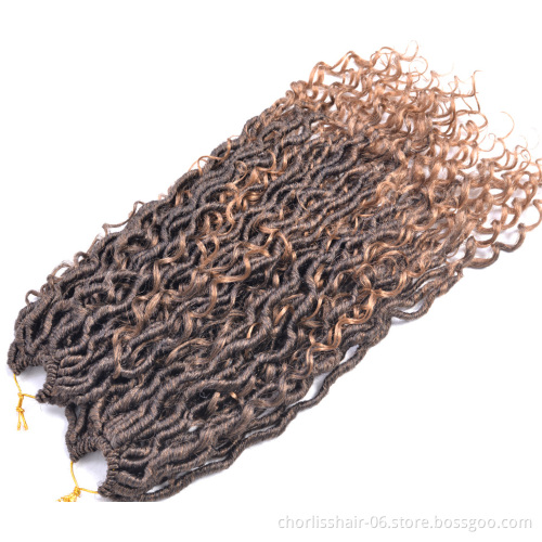 14"/18" Goddess Ombre Faux Locs Crochet Hair Dreadlock Twist Braids Extensions New River Locs Synthetic Braiding Hair Extensions